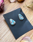 Sterling Silver Golden Hill Turquoise Stud Earrings – Handmade by Artist Jason Ogg