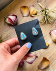 Sterling Silver Golden Hill Turquoise Stud Earrings – Handmade by Artist Jason Ogg