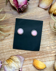 Sterling Silver Pink Conch Stud Earrings – Handmade by Artist Jason Ogg