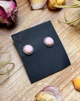 Sterling Silver Pink Conch Stud Earrings – Handmade by Artist Jason Ogg