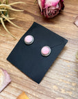 Sterling Silver Pink Conch Stud Earrings – Handmade by Artist Jason Ogg