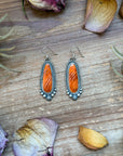 Sterling Silver Orange Spiny Oyster Dangle Earrings – Artist Shay Pfeiffer