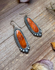 Sterling Silver Orange Spiny Oyster Dangle Earrings – Artist Shay Pfeiffer