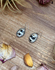 Sterling Silver White Buffalo Dangle Earrings – Handmade by Artist Jason Ogg