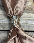 Silver Engraved with Turquoise Wild Rag Slides - Assorted