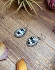 Sterling Silver White Buffalo Dangle Earrings – Handmade by Artist Jason Ogg