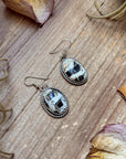 Sterling Silver White Buffalo Dangle Earrings – Handmade by Artist Jason Ogg