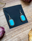 Sterling Silver Big Nugget Turquoise Dangle Earrings – Handmade by Artist Jason Ogg