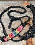 Black Mule Tape Triple Flower Halter