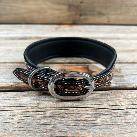 Peach and Black Beaded Dog Collar #DC445