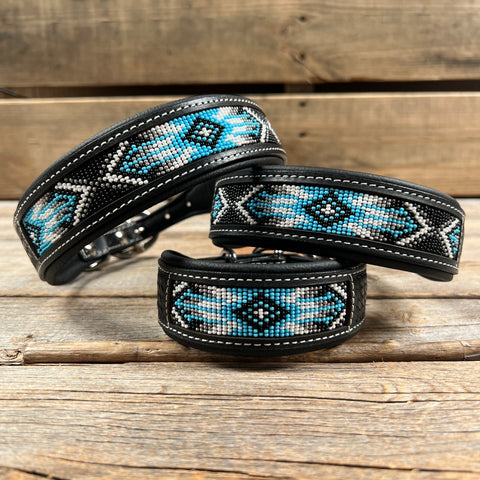 Light Blue Beaded Dog Collar #DC441
