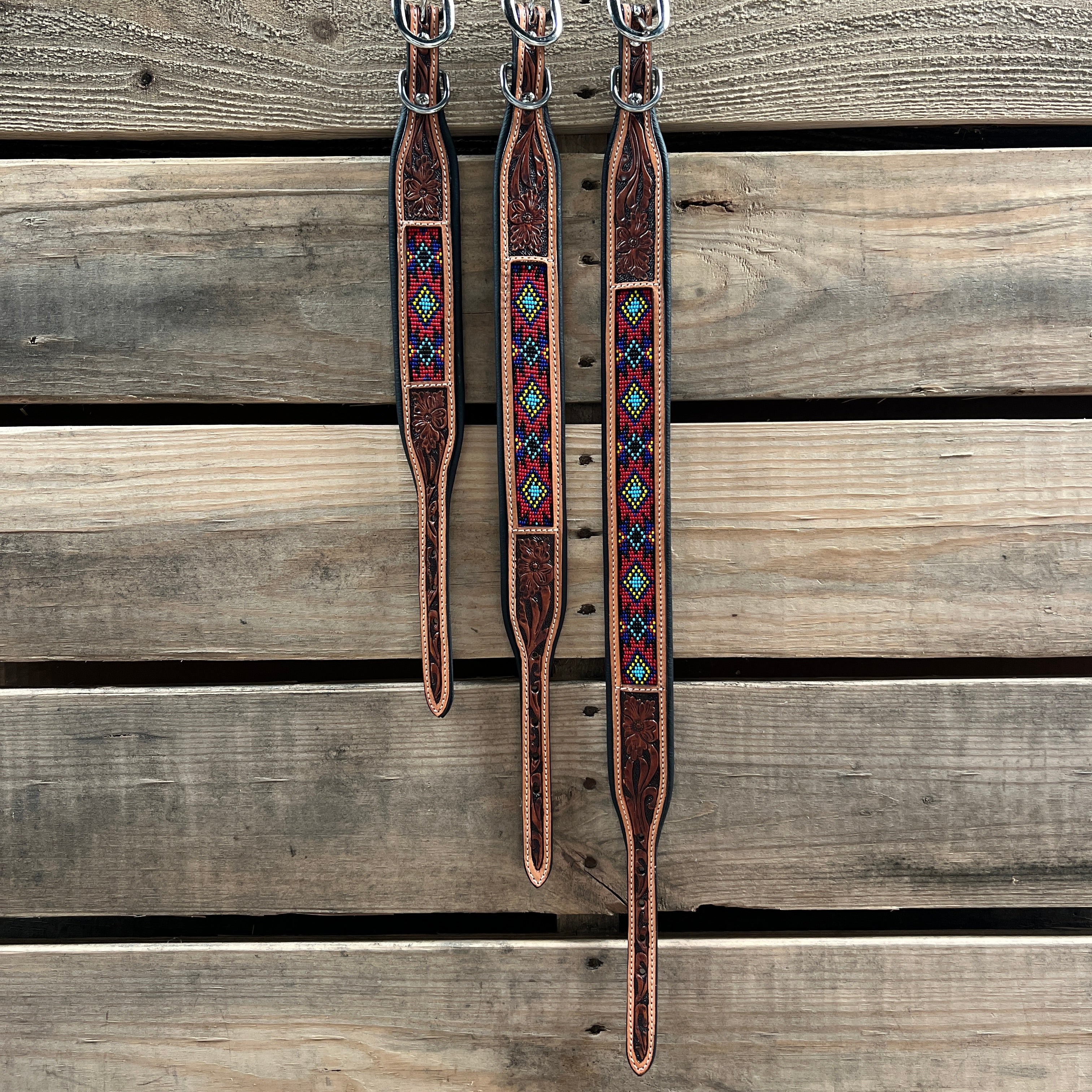 Red and Purple Beaded Dog Collar #DC437