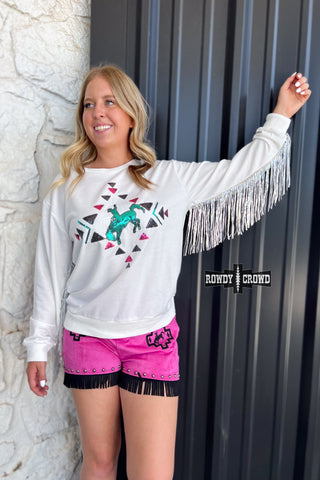 Casanova Sequin Fringe Sweater 1