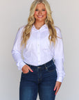 WHITE PERFORMANCE RODEO SHIRT
