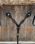 Teal Diamond Turquoise and Clear One Ear - Breastcollar Tack Set 