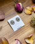 Sterling Silver Concho Earrings – Post on top