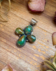 Sterling Silver Green Turquoise Cross Pendant