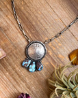 Sterling Silver Liberty Coin Necklace with Golden Hill Turquoise – 16” – 1945 Coin