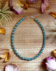 Turquoise Blue Rondelle Necklace – 15” – 8 mm & 10 mm Beads