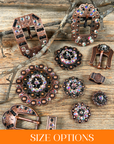 Copper Jet - AB -  Crystal Conchos Sizes from 1"-3" and Buckles