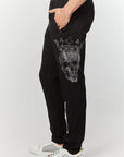 Men's Rhinestones Skull Slim Fit Sweatpants