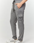 Men's Rhinestones Skull Slim Fit Sweatpants