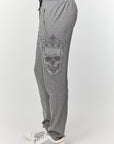 Men's Rhinestones Skull Slim Fit Sweatpants