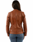 Zip Front Leather Jacket - L1168