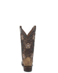 L6236 - WOMEN'S FLORAL SAND EMBROIDERY AND INLAY SQUARE TOE CIRCLE G COWBOY BOOT