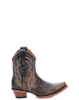 L6240 - WOMEN'S EMBROIDERY CHOCOLATE ANKLE SNIP TOE CIRCLE G COWBOY BOOT