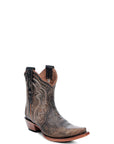 L6240 - WOMEN'S EMBROIDERY CHOCOLATE ANKLE SNIP TOE CIRCLE G COWBOY BOOT