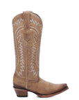 L6277 - WOMEN'S EMBROIDERY SAND SNIP TOE CIRGLE G COWBOY BOOT