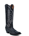 L6282 - WOMEN'S EMBOIDERY BLACK SNIP TOE CIRCLE G COWBOY BOOT