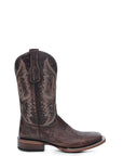L6296 - MEN'S EMBROIDERY CHOCOLATE WIDE SQUARE TOE CIRCLE G COWBOY BOOT