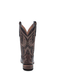 L6296 - MEN'S EMBROIDERY CHOCOLATE WIDE SQUARE TOE CIRCLE G COWBOY BOOT