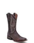 L6296 - MEN'S EMBROIDERY CHOCOLATE WIDE SQUARE TOE CIRCLE G COWBOY BOOT