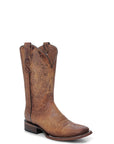 L6300 - MEN'S EMBROIDERY HONEY WIDE SQUARE TOE CIRCLE G COWBOY BOOT