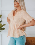 Jovie Split V Neck Babydoll Top