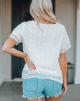 Novalee Swiss Dot Texture Short Sleeve Top