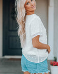 Novalee Swiss Dot Texture Short Sleeve Top