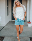 Novalee Swiss Dot Texture Short Sleeve Top