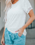 Novalee Swiss Dot Texture Short Sleeve Top