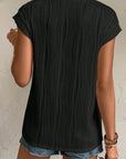 Monroe Wavy Texture Cap Sleeve Top
