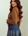 Juliet Quilted Puff Sleeve Pullover Sweatshirt