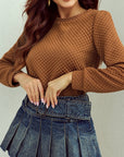 Juliet Quilted Puff Sleeve Pullover Sweatshirt