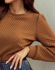 Juliet Quilted Puff Sleeve Pullover Sweatshirt