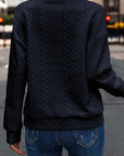 Phoenix Zip up Cable Textured Sweatshirt