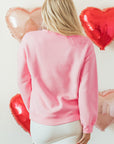 Raya LOVER Puff Print Drop Shoulder Pullover Sweatshirt