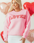 Raya LOVER Puff Print Drop Shoulder Pullover Sweatshirt