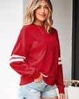 Lennon Varsity Striped Oversized Sweatshirt